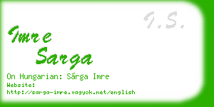 imre sarga business card