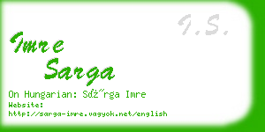 imre sarga business card